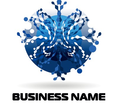 Creative blue style business logos vector set 05