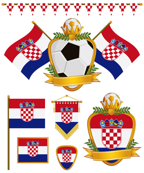 football flag elements vector set 12