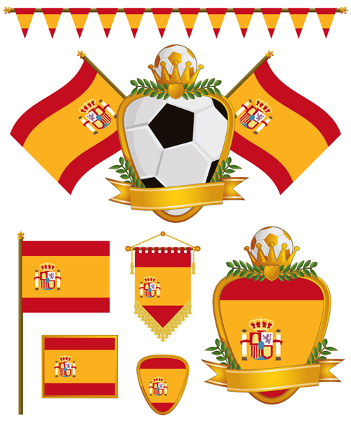 football flag elements vector set 16