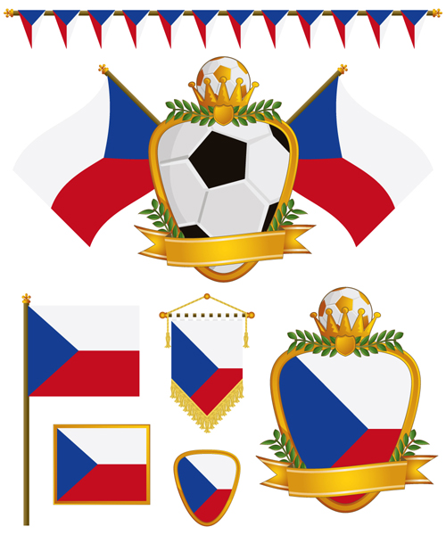 football flag elements vector set 18