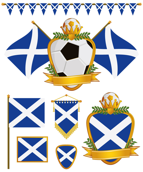 football flag elements vector set 20