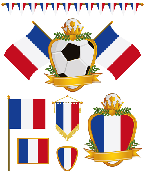 football flag elements vector set 05