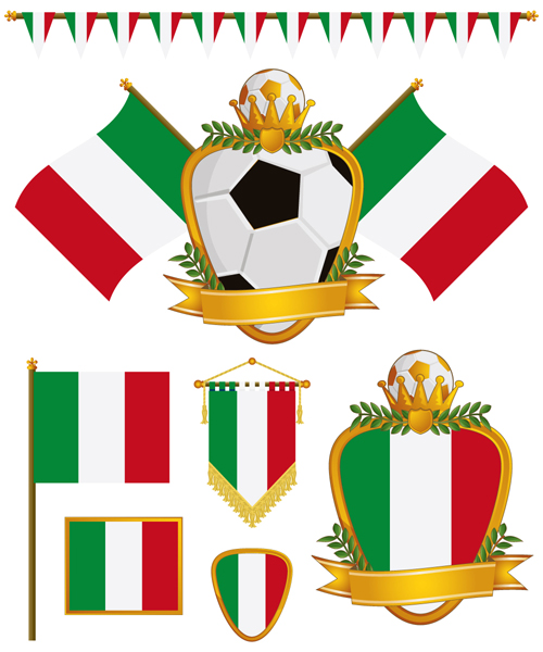 football flag elements vector set 06