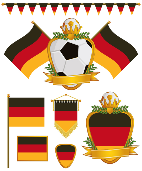 football flag elements vector set 07