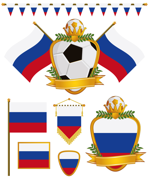 football flag elements vector set 08