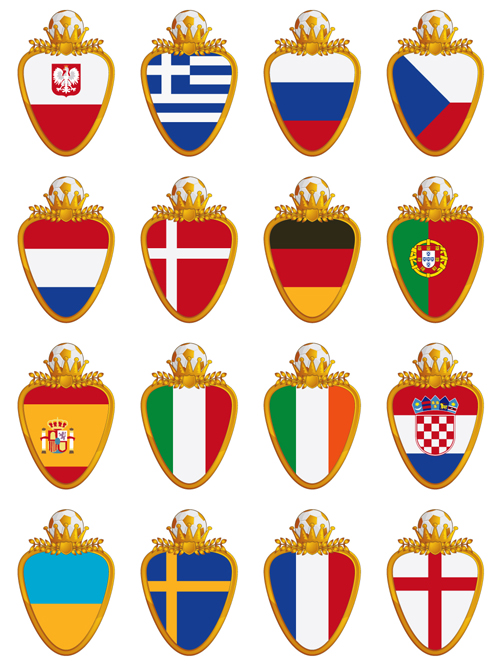 football flag elements vector set 01