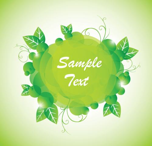 Green floral frame vector set 05