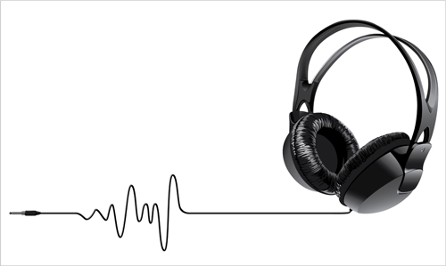 Elements of headphones vector set 05