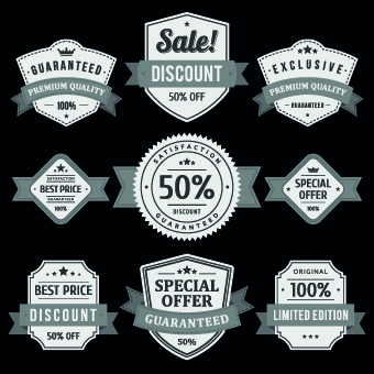 Dark labels vector 05