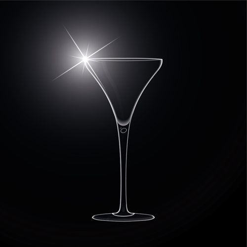 Delicate Martini glass vector 03