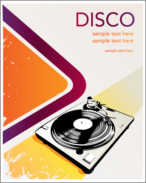 Set of music elements vector graphic 02