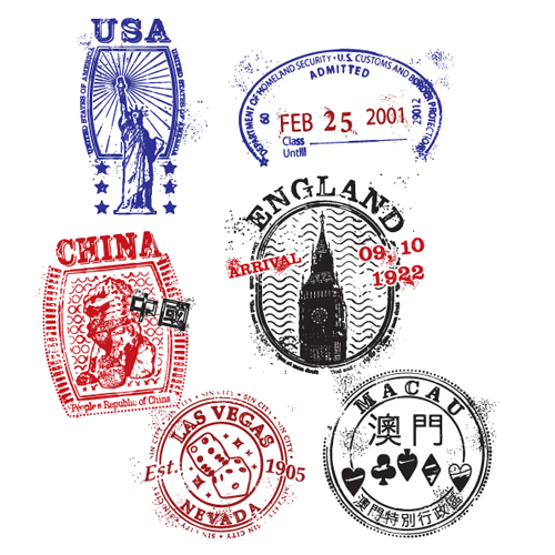 Different Retro seal design vector set 02