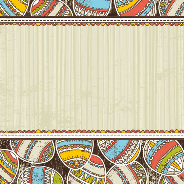Set free vector Color Egg background 01