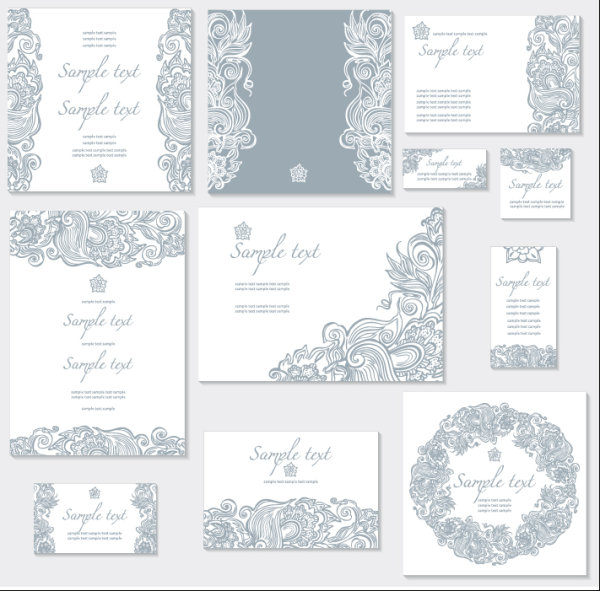Exquisite Floral cards elements vector 01