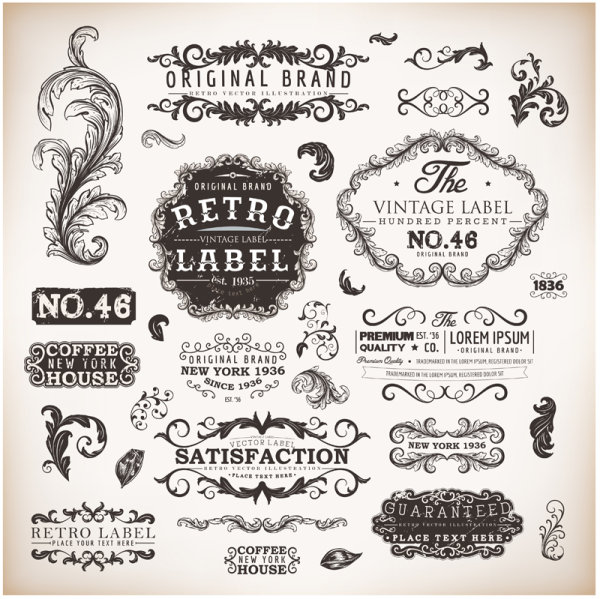 vintage labels label borders 