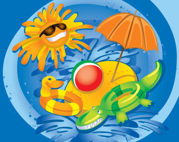 cartoon Summer elements vector 02