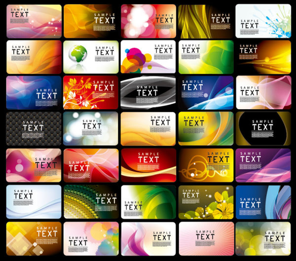 Various style Business Card template vector set 04