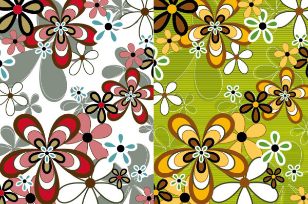 Lovely flowers elements background art vector