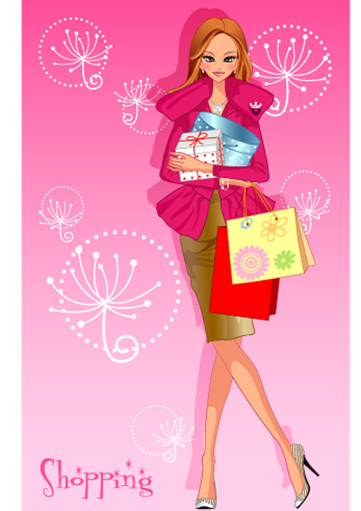 Vector figure trend figures shopping bags handbags fashion beautiful beauty bags 