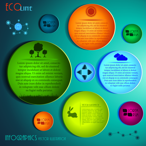 Speech bubbles and Infographics vector 04