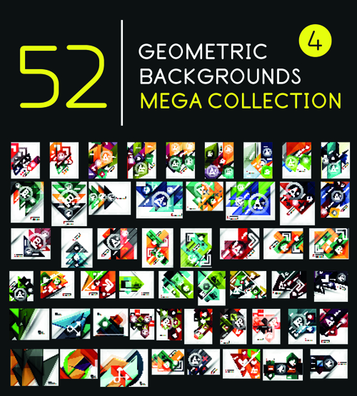 Abstract geometric shape vector background set 01