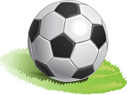 Black with white soccer vector material 03
