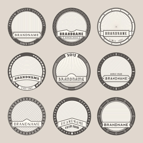 Blank laurel wreath labels vintage vector 01
