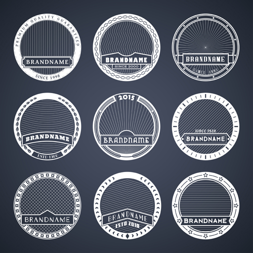 Blank laurel wreath labels vintage vector 03