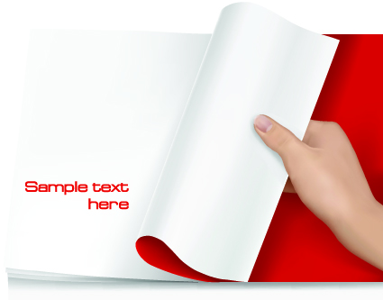 Hand open book vector set 03