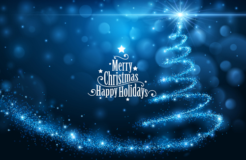 Blue dream christmas vector background 03