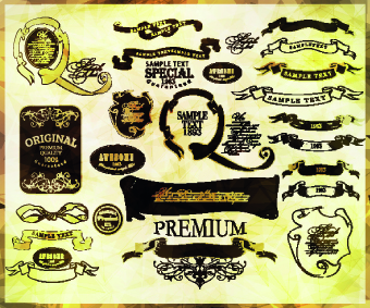 Vintage calligraphic design elements vector set 01