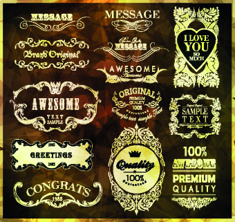 Vintage calligraphic design elements vector set 05