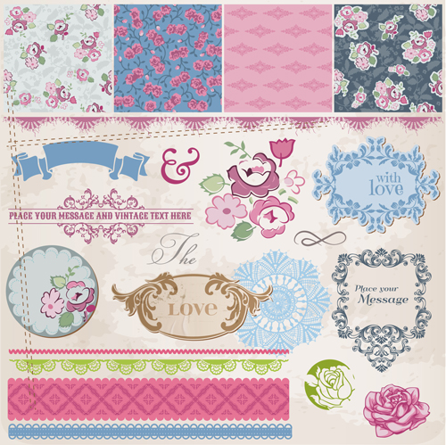 Cartoon style Scrapbook illustration vector set 03