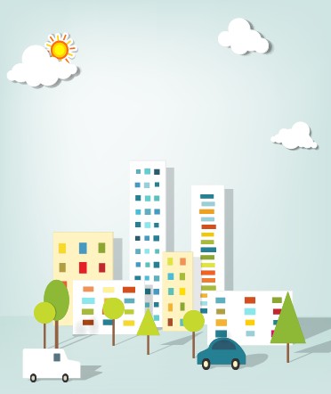 City buildings paper cut creative vector 05