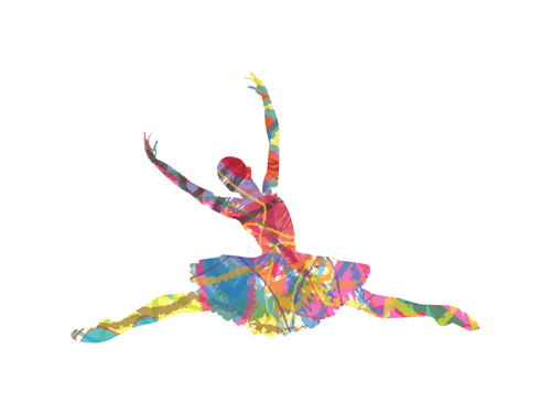paint girl dancing colorful 