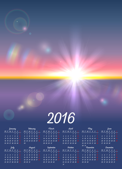 Company gird calendar 2016 set vectors 02 Company gird calendar 2016 set vectors 02
