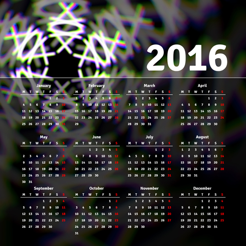 Company gird calendar 2016 set vectors 03 Company gird calendar 2016 set vectors 03