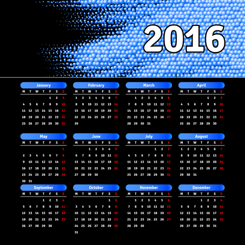 Company gird calendar 2016 set vectors 04 Company gird calendar 2016 set vectors 04