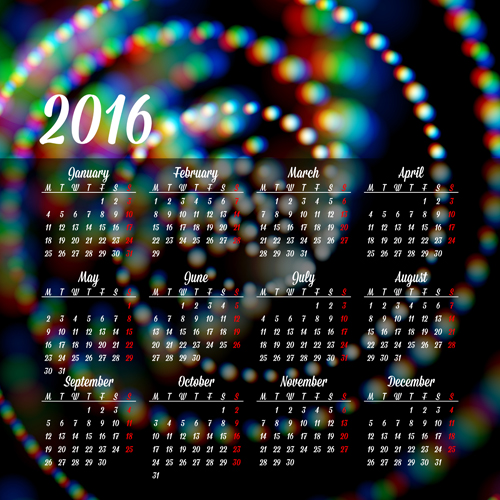Company gird calendar 2016 set vectors 06 Company gird calendar 2016 set vectors 06