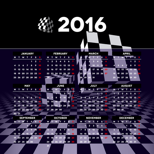 Company gird calendar 2016 set vectors 07 Company gird calendar 2016 set vectors 07