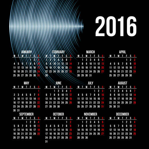 Company gird calendar 2016 set vectors 08 Company gird calendar 2016 set vectors 08
