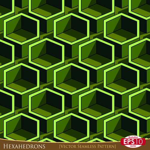 Creative hexahedron vector seamless pattern vector 04