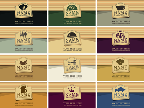 Creative menu with list and cards vector 05
