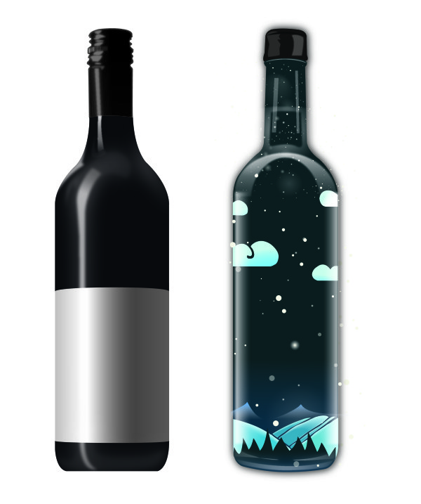 Creative wine bottle vectors