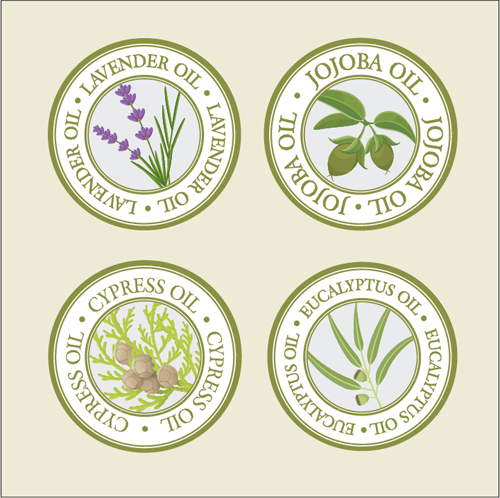Edible Oil labels creative vector