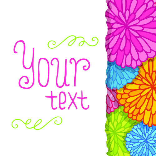 Funny Floral vector background 01
