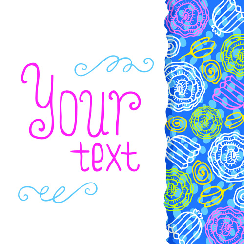Funny Floral vector background 02