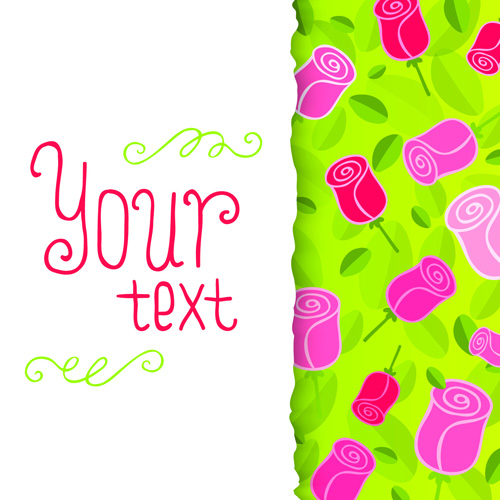 Funny Floral vector background 04