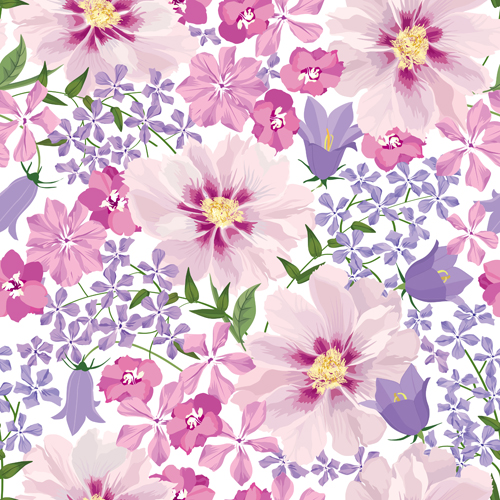 Gentle flower vector seamless pattern 01 Gentle flower vector seamless pattern 01