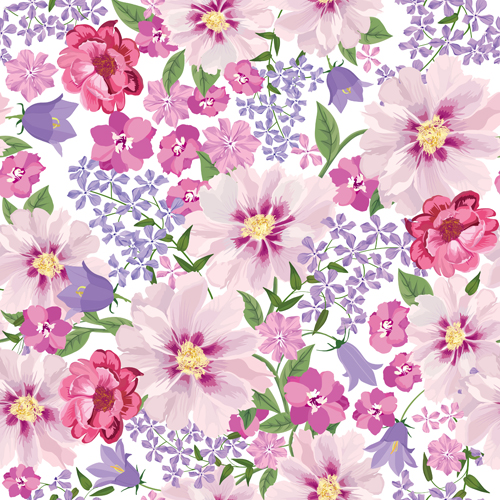 Gentle flower vector seamless pattern 02 Gentle flower vector seamless pattern 02